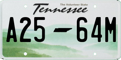 TN license plate A2564M