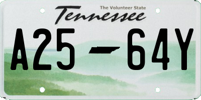 TN license plate A2564Y