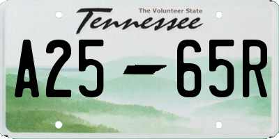 TN license plate A2565R