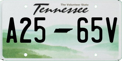 TN license plate A2565V