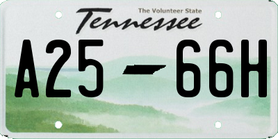 TN license plate A2566H