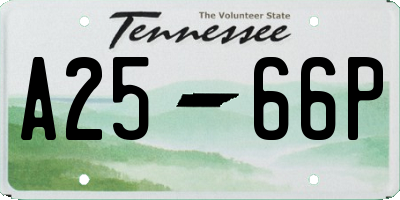TN license plate A2566P