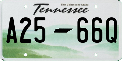 TN license plate A2566Q