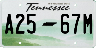 TN license plate A2567M