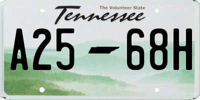 TN license plate A2568H