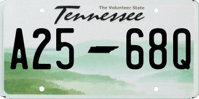 TN license plate A2568Q
