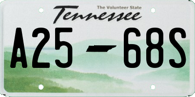 TN license plate A2568S