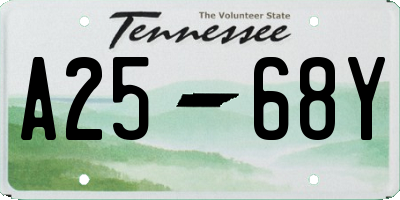 TN license plate A2568Y