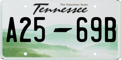 TN license plate A2569B