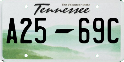 TN license plate A2569C