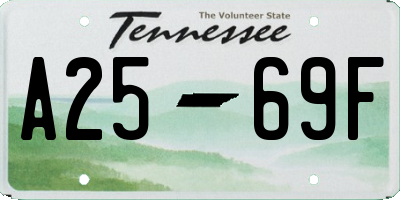 TN license plate A2569F