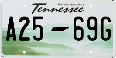 TN license plate A2569G