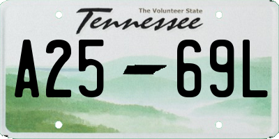 TN license plate A2569L