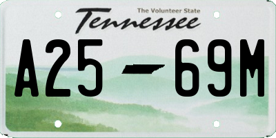 TN license plate A2569M
