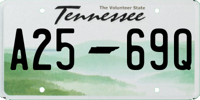 TN license plate A2569Q