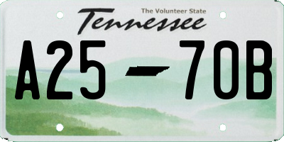 TN license plate A2570B