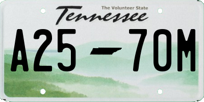 TN license plate A2570M