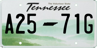 TN license plate A2571G