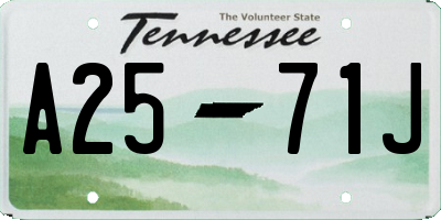 TN license plate A2571J
