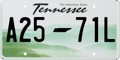 TN license plate A2571L