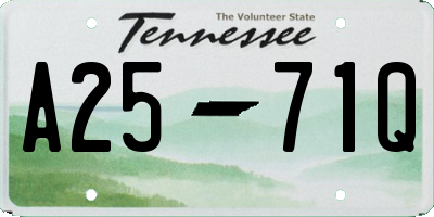 TN license plate A2571Q