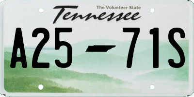 TN license plate A2571S