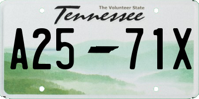 TN license plate A2571X