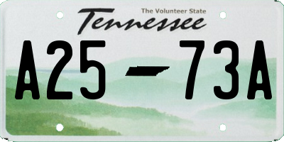 TN license plate A2573A