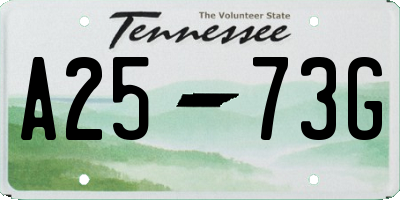 TN license plate A2573G