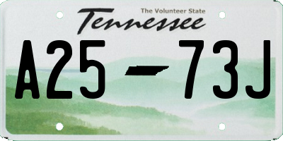 TN license plate A2573J