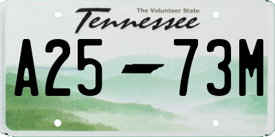 TN license plate A2573M