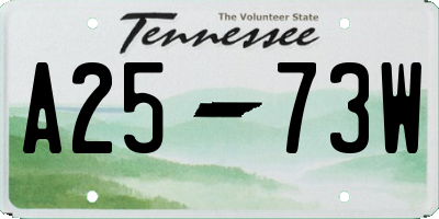 TN license plate A2573W