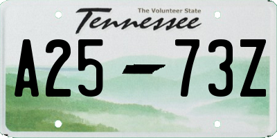 TN license plate A2573Z
