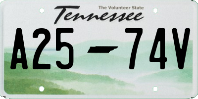 TN license plate A2574V