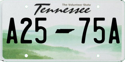 TN license plate A2575A