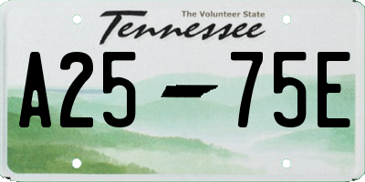 TN license plate A2575E