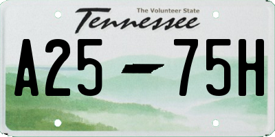 TN license plate A2575H