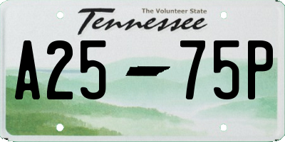 TN license plate A2575P
