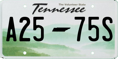 TN license plate A2575S