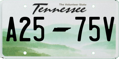 TN license plate A2575V
