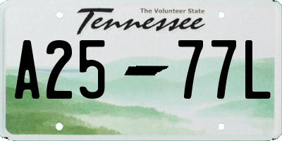 TN license plate A2577L