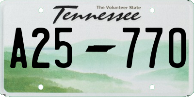 TN license plate A2577O