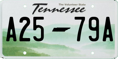 TN license plate A2579A