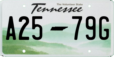 TN license plate A2579G