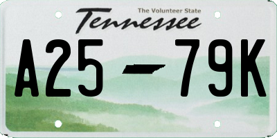 TN license plate A2579K