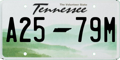 TN license plate A2579M