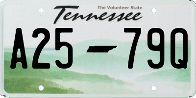 TN license plate A2579Q