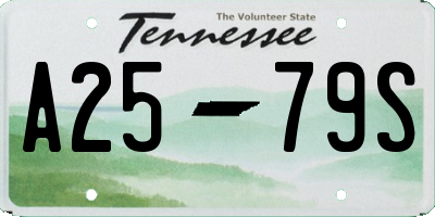 TN license plate A2579S