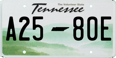 TN license plate A2580E