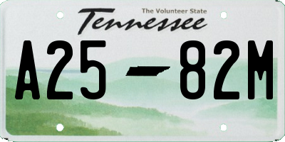 TN license plate A2582M